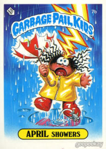 1985 Garbage Pail Kids Card #7b April Showers