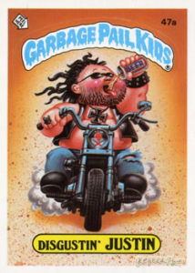 1985 Garbage Pail Kids Card #47a Disgustin’ Justin