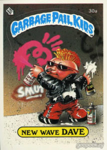 1985 Garbage Pail Kids Card #30a New Wave Dave