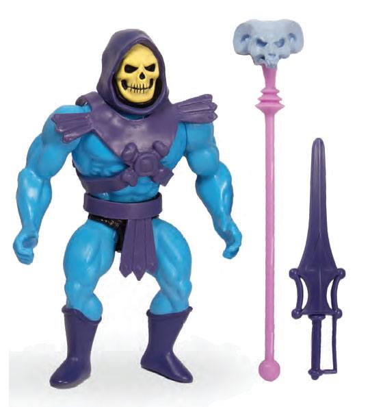 Skeletor and his long scepter crowned with a ram's skull weapon
