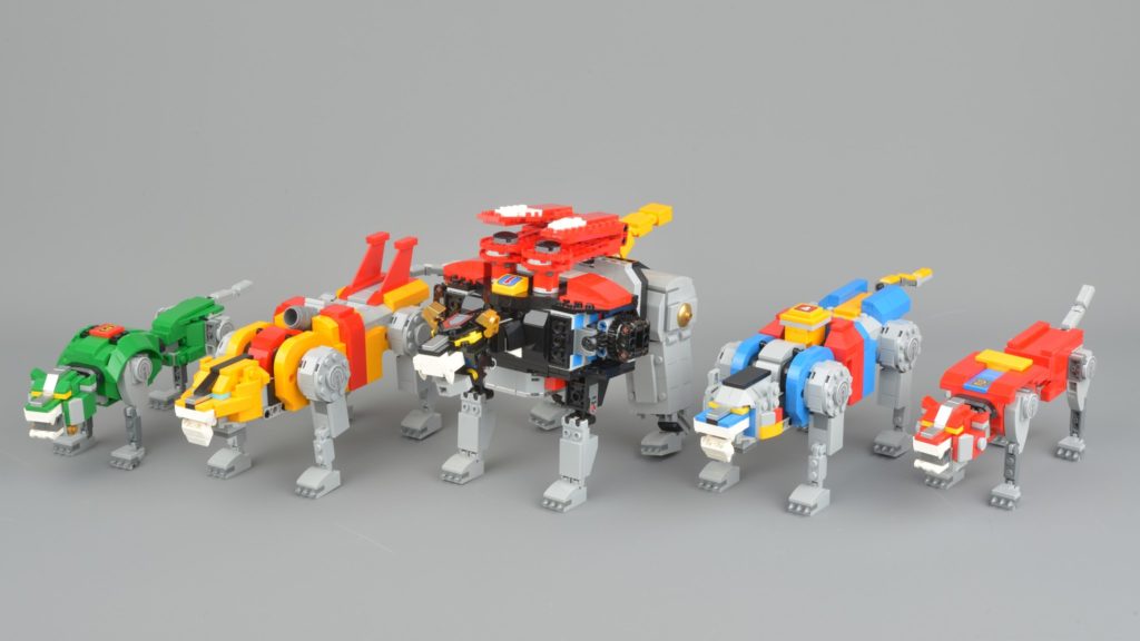 Voltron toys lined up