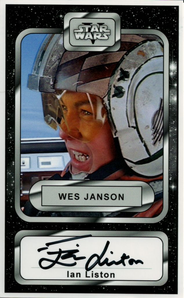 Star Wars card of Wes Janson with signature