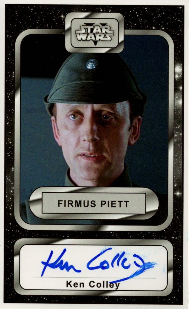 Admiral Firmus Piett card with signature