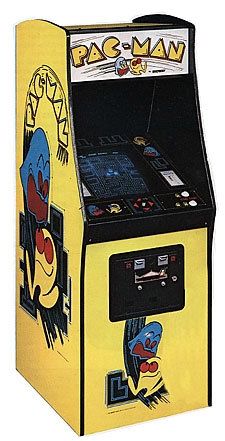 Original Yellow Pac Man Stand Up Arcade Game
