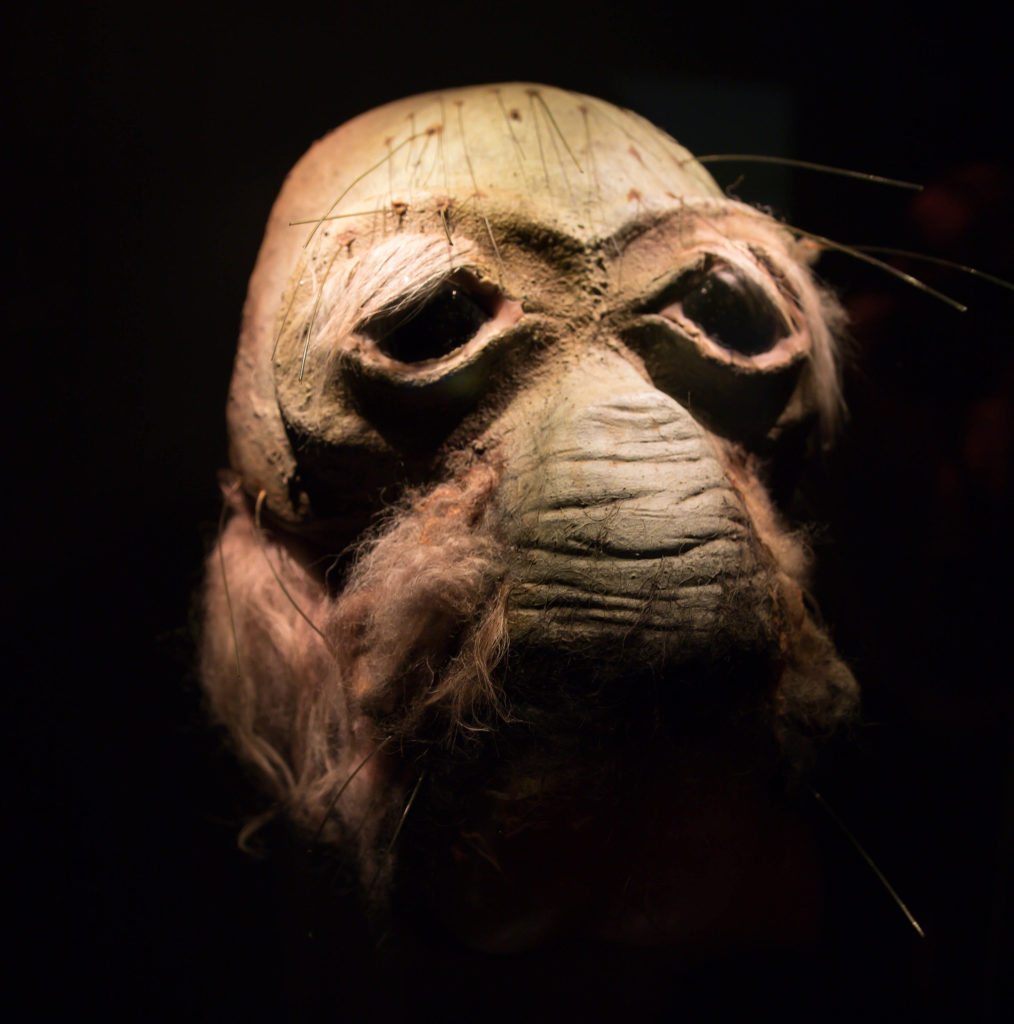 face of a life-size Ponda Baba figure