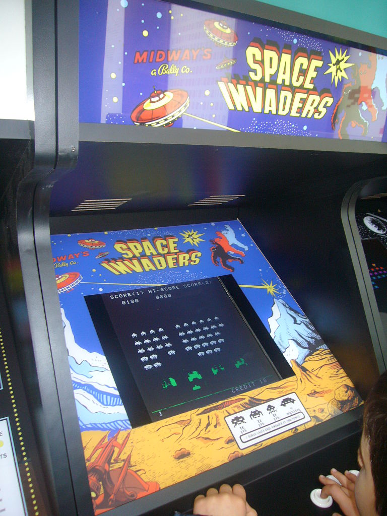 Pristine Original Space Invaders Stand Up Arcade Game