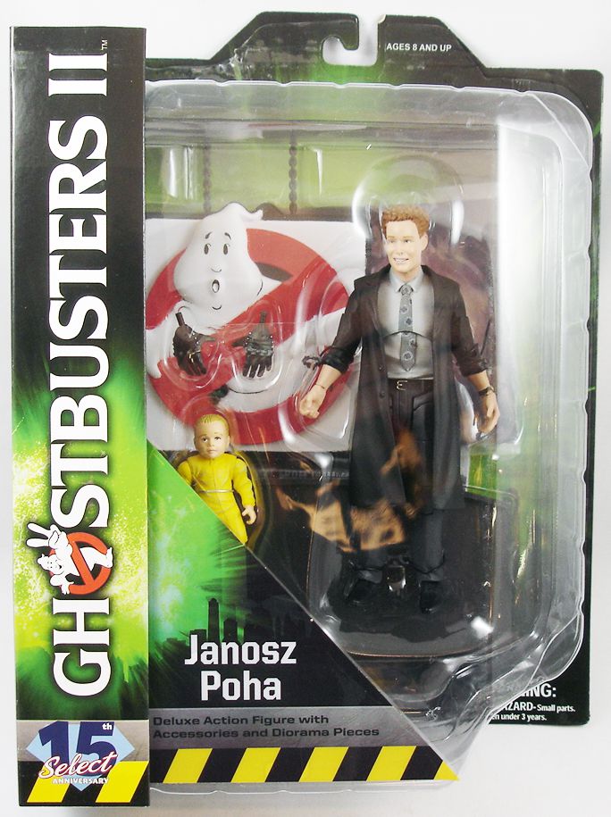 A toy figure of Janosz Poha inside a see-through toy packaging