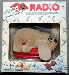 Pound puppies stuffed toy inside toy packaging