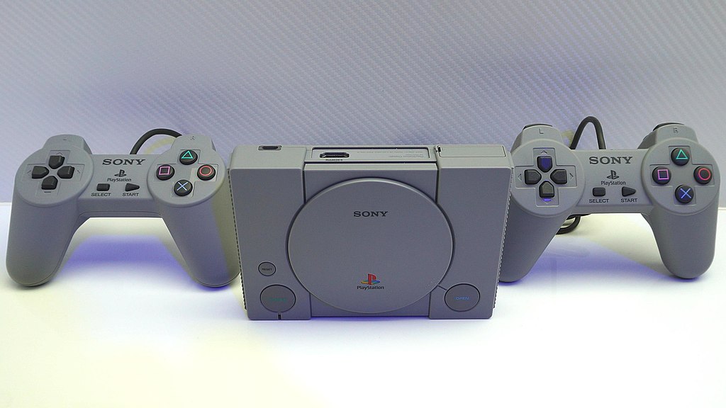 PlayStation Classic and two controllers