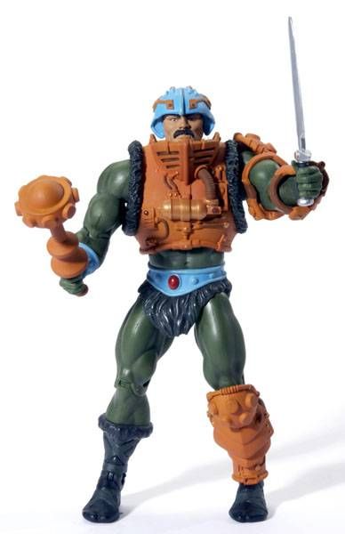 Man-at-Arms holding his weapons