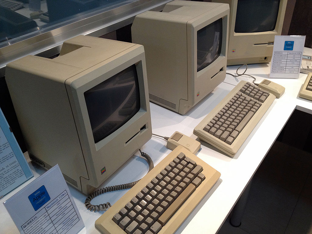 two Apple's Macintosh 128K computers