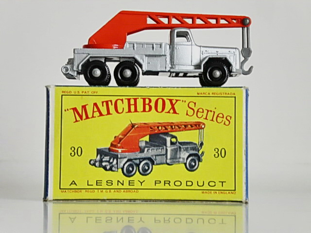 Matchbox truck with red crane