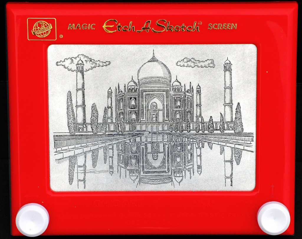 Taj Mahal etch a sketch