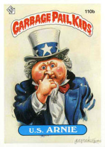 1986 Garbage Pail Kids 110b U.S. Arnie
