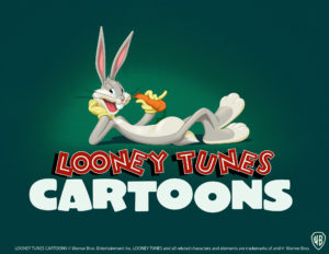 bugs boney on top of the looney tunes cartoons logo